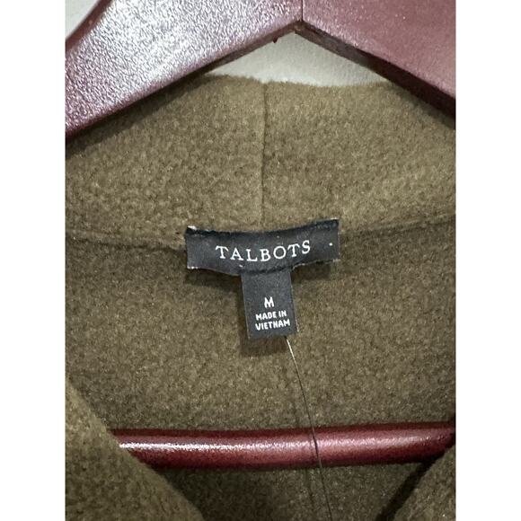 Talbots Army Green Quarter Zip Mock Neck Pullover Sweatshirt - Picture 4 of 9